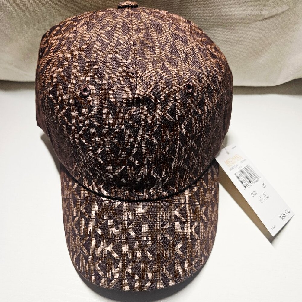 Michael Kors Brown Monogram Baseball Cap